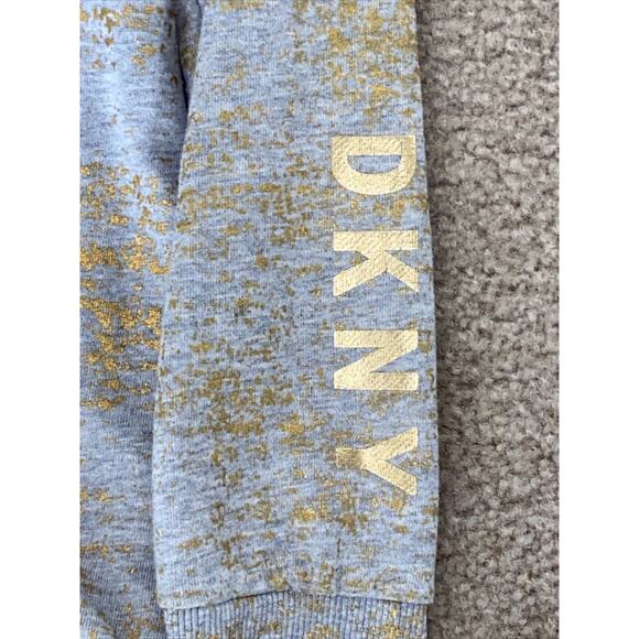 DKNY Women’s Long Sleeve Gray Gold Sweater Everywhere Sweatshirt XS Extra Small - Picture 3 of 10